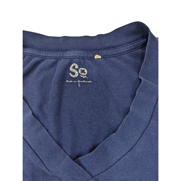 Women's So Blue Small V Neck Top Soft Knit 13d - Picture 3 of 9